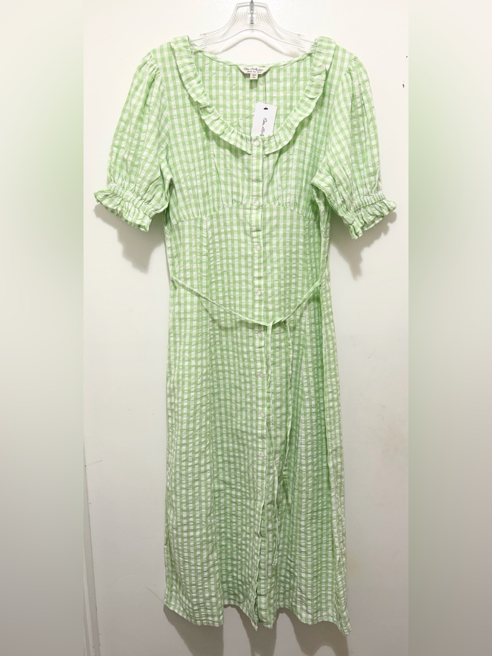 Miss‎ Selfridge Gingham Checked Button-Down Midi Dress Sz. 8 NWT - Picture 3 of 5